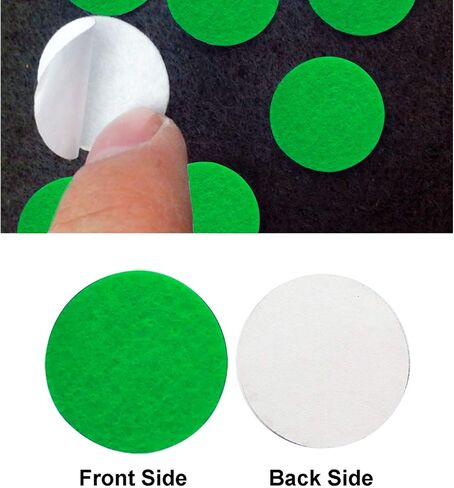 JIANZHENKEJI Adhesive Felt Circles | Green Felt Circles for DIY and Sewing Handcraft, 1 Inch (100 Count, Green) in Saudi Arabia