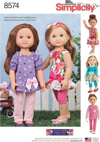 Simplicity US8574OS 14" Doll Clothes Sewing Patterns by Wellie Wishers, One Size in Saudi Arabia