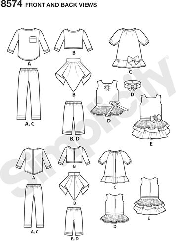 Simplicity US8574OS 14" Doll Clothes Sewing Patterns by Wellie Wishers, One Size in Saudi Arabia