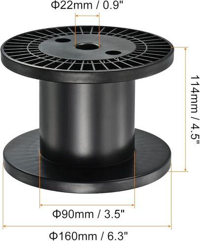 بكرات الخيط بطول 12.7 سم من باتيكل، 2 حزمة من بكرات الخيط البلاستيكية الفارغة شريط سلسلة بكرة النسيج للخياطة والتطريز، أسود in Kuwait