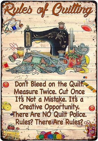 JinGoo خمر القصدير معدن ملصق علامة آلة الخياطة قواعد اللحف الرجعية جدار الفن ديكور الحديد اللوحة للمنزل مطبخ مقهى حانة علامة 6x8 بوصة لوحة in Kuwait