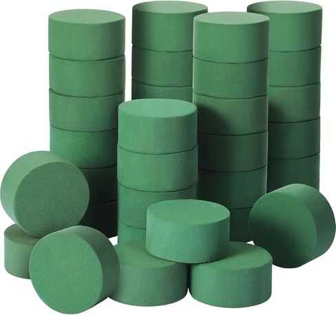 Irenare 50 Pcs Round Floral Foam, 3.15 Inch Florist Floral Foam Blocks Bulk Green Foam Bricks Dry Wet for Flower Arrangement Fresh and Artificial Flowers Wedding Party Decoration Supplies in Saudi Arabia