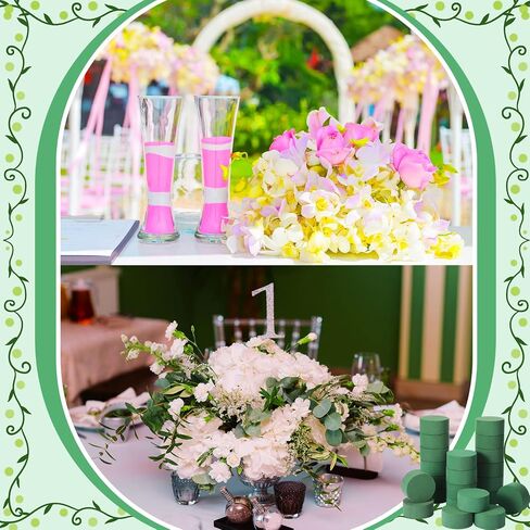 Irenare 50 Pcs Round Floral Foam, 3.15 Inch Florist Floral Foam Blocks Bulk Green Foam Bricks Dry Wet for Flower Arrangement Fresh and Artificial Flowers Wedding Party Decoration Supplies in Saudi Arabia