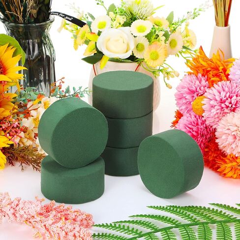 Irenare 50 Pcs Round Floral Foam, 3.15 Inch Florist Floral Foam Blocks Bulk Green Foam Bricks Dry Wet for Flower Arrangement Fresh and Artificial Flowers Wedding Party Decoration Supplies in Saudi Arabia
