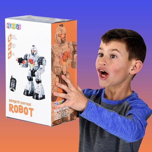 بلاي22 لعبة روبوت بجهاز تحكم عن بعد - لعبة روبوت ممتعة للغاية للاطفال - لعبة روبوت يطلق الصواريخ ويمشي ويتحدث ويرقص مع اضواء وامضة 10 وظائف - افضل هدية روبوت تعمل بجهاز تحكم عن بعد للاولاد والبنات - in Kuwait
