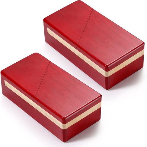 Zhanmai 2 Pack Christmas Puzzle Box Gift Wooden Magic Impossible Dovetail Box Secret Money Box Mini 3D Brain Teaser Box for Valentines Girlfriend Cash Adults Teens (Red,Rectangle) in Saudi Arabia