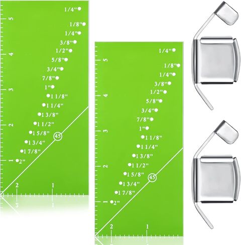 4 Pieces Seam Guide Ruler Set Include 2 Quilting Seam Guide Ruler Sew Seam Allowance Rulers Perforated Seam Gauge for 1/8 to 2 Inch Straight Line Hems and 2 Magnetic Sewing Guide for Sewing Machine in Saudi Arabia