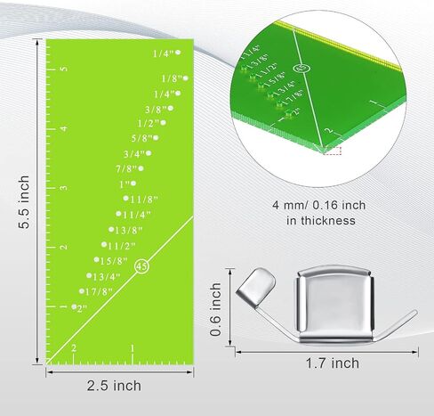 4 Pieces Seam Guide Ruler Set Include 2 Quilting Seam Guide Ruler Sew Seam Allowance Rulers Perforated Seam Gauge for 1/8 to 2 Inch Straight Line Hems and 2 Magnetic Sewing Guide for Sewing Machine in Saudi Arabia