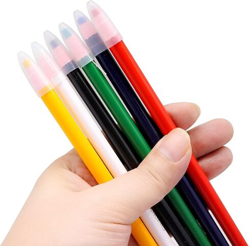 6 قطع من أقلام الخياطة القماشية، قابل للذوبان في الماء المهنية قطع قلم رصاص للخياطة، أقلام طباشير قماشية للخياط المنزلية وأدوات التتبع in Kuwait