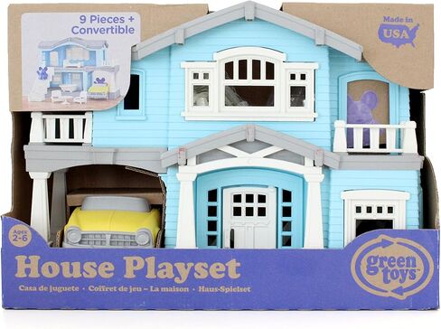 Green Toys House Playset, Blue - 10 Piece Pretend Play, Motor Skills, Language & Communication Kids Role Play Toy. No BPA, phthalates, PVC. Dishwasher Safe, Recycled Plastic, Made in USA. in Saudi Arabia