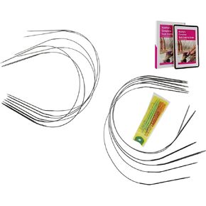 KnitPal Metal Circular Knitting Needles Set for Socks, Two Circulars Method, 12 Pcs in 6 Sizes, (Free Patterns), Ideal for Beginners & Expert Knitters, 16 Inches in Kuwait