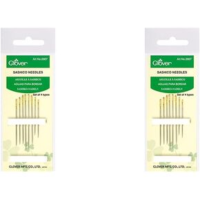 Clover Sashico Needles-Assorted Sizes 8/Pkg, #134, Sliver