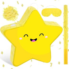 Hicarer Yellow Pinata Star Pinata for Kids Star Birthday Pinata Star Yellow Foil Party Supplies Favors Pinata Decor for Kids Birthday Party Twinkle Twinkle Little Star Gender Reveal Baby Shower
