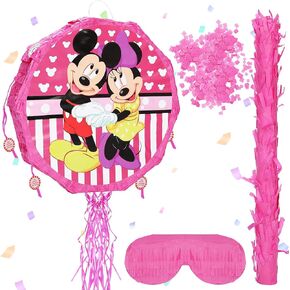 Cartoon Mouse Pinata with Blindfold, Bat and Filler, Mouse Pinata Set perfect for Birthday Party Baby Shower Decoration Fiesta Anniversary Celebration in Kuwait