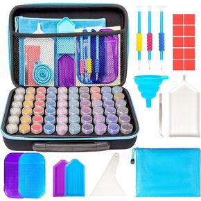 MoeeBtee Diamond Painting Storage Containers, 60 Slots Diamond Art Accessories and Tools, Diamond Painting Organizer Storage Case - Mermaid