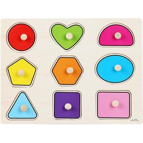 Toddler Toys Wooden Peg Puzzles - Fruits, Kids Toys Toddler Puzzles 3-5 Years Old, Montessori Toys for 1-2 Year Old, Education Toddler Learning Toys Ages 2-4, Great Preschool Gift for Girls and Boys