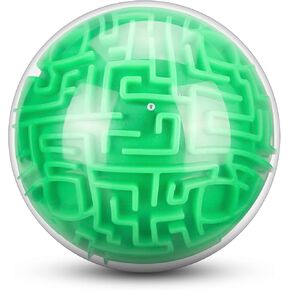 Maze Ball 3D Maze Puzzle Brain Teasers Games Gravity Plastic Handheld 3D Maze Ball 4 Inches Puzzle Toy Maze Puzzle Cube Ball Sphere Educational Toys for Students Teens Adults (Gold)