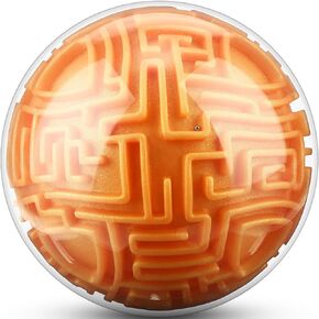 Maze Ball 3D Maze Puzzle Brain Teasers Games Gravity Plastic Handheld 3D Maze Ball 4 Inches Puzzle Toy Maze Puzzle Cube Ball Sphere Educational Toys for Students Teens Adults (Gold)