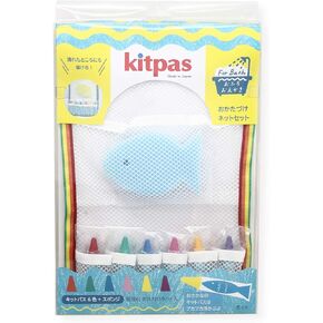 مجموعة تلوين باث تايم، تتضمن 6 اقلام تلوين لحوض الاستحمام وحافظة مقاومة للماء واسفنجة واحدة - ازرق in Kuwait