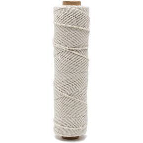BokWin Macrame Cord 1mm X 109 Yard,100% Natural Cotton Macrame Rope, Soft 4 Strand Twisted Macrame Supplies Natural Yarn for Crafts Jewelry Making Home Decoration Gift Wrapping, Beige in Saudi Arabia