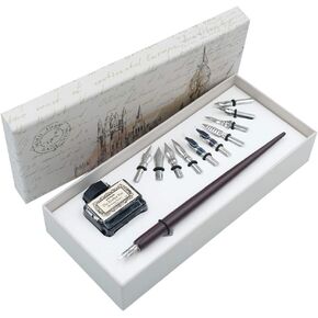 hhhouu Calligraphy Set for Beginners Quill Pen and Ink Set Fancy Pens with Black Ink and 11 Nibs for Lettering,Drawing, Journaling, Signing, Invitation HO-Q-301 in Saudi Arabia