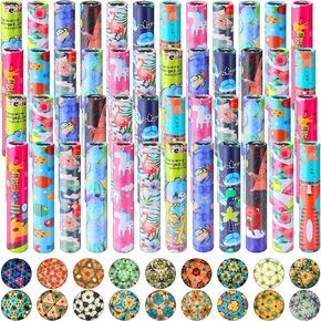 48 Pcs Kaleidoscopes, Vintage Classic Kaleidoscope Toys Educational Party Favors for Stock Stuffers Bag Fillers for Boys and Girls Birthday and School Carnival Prizes, Random Patterns (Cute Style)