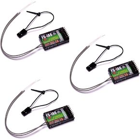 Flysky FS-IA6 2.4GHz 6CH Channels RC Receiver Neutral Plastic PPM Output with iBus Port with Double Antenna for FS FS-i4 i6 i10 GT2E GT2F GT2G Transmitter RC210 (1pcs FS-IA6)