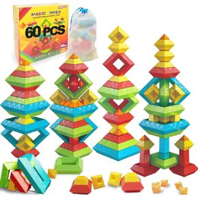 Montessori Toys for 1 2 3 4 5 6 Year Old, Stacking Toys Building Blocks for Toddlers 1-3 3-5, 30 PCS Stem Preschool Educational Fine Motor Sensory Pyramid Learning Activities for Kids Age 2-4 in Saudi Arabia