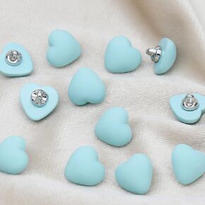 Cute Resin Heart-Shaped Buttons，Candy Colorful Buttons for Clothing, Sewing Shirts, Blazer, Wedding Dress, Handmade Decorations, DIY Crafts (Yellow)