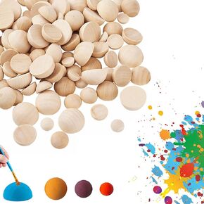 100pcs Half Wood Balls 1 Inch Diameter Unfinished Natural Mini Half Ball Split Wood Balls for DIY Projects and Craft Supplies in Kuwait