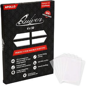 أكمام بطاقات شفافة قياسية من Quiver Time 200 Apollo - أكمام حماية لبطاقات التداول شفافة للغاية - متوافقة مع Magic: The Gathering (أكمام بطاقات MTG) - (شفاف، 66 × 91 مم)