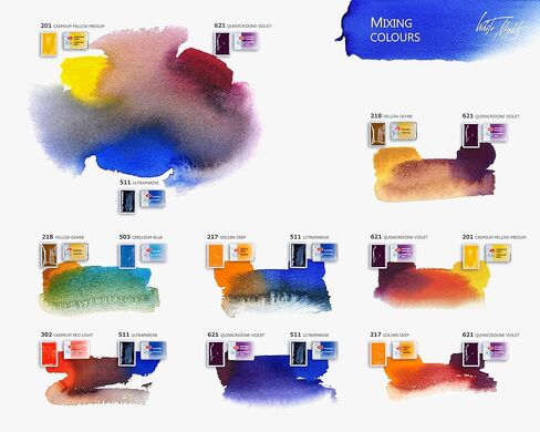 مجموعة ألوان مائية للفنانين من White Nights مكونة من 12 مقلاة كاملة سعة 2.5 مل، صندوق بلاستيكي IWS، نظام ألوان فريد وتصميم من تصميم Nevskaya Palitra in Kuwait