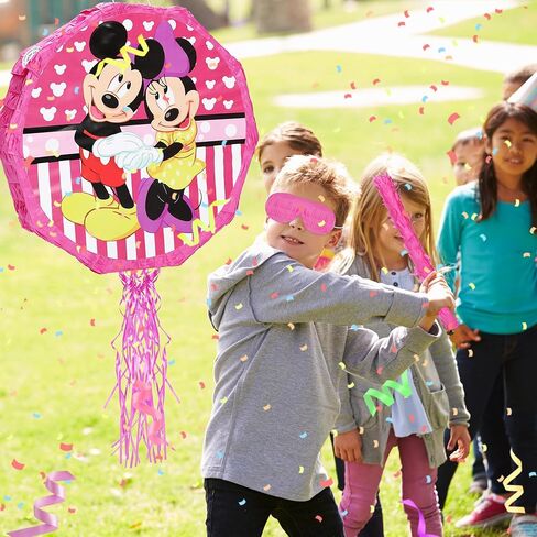 Cartoon Mouse Pinata with Blindfold, Bat and Filler, Mouse Pinata Set perfect for Birthday Party Baby Shower Decoration Fiesta Anniversary Celebration in Kuwait
