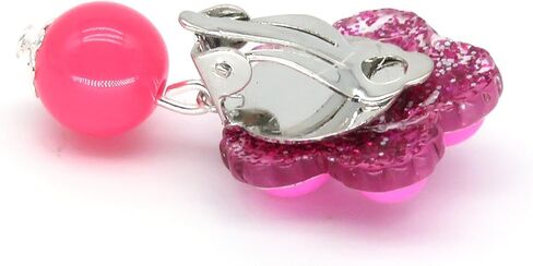 (الفهد الوردي) - مجموعة حقيبة يد للفتيات الصغيرة من Elesa Miracle حقيبة يد من القطيفة للأطفال + حلقات على شكل زهرة بمشبك على شكل زهرة ومشابك للشعر وربطات الشعر + مجموعة قلادة وسوار (فهد وردي) in Kuwait