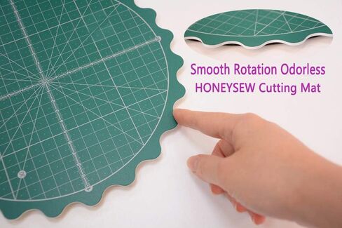 HONEYSEW دائرة قطع دوارة قطرها شفاء ذاتي لأي طاولة حماية لوح نسيج لحاف القيام بالحرف اليدوية مشاريع خياطة اللحف وسادة القطع الدوارة (اللون الأخضر (حجم كبير + حجم صغير)) in Kuwait