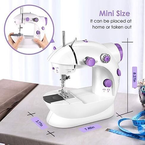 Sewing Machine Mini Portable Electric Dual Speed Sewing Device Hand Held Electric Sewing Machine with14 PCS Sewing Kit for Beginner DIY Household, Travel(Light, Safety) in Kuwait