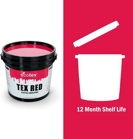 Ecotex® Tex-Red Screen Printing Emulsion (Pint - 16oz.) Pre-Sensitized Photo Emulsion for Silk Screens and Fabric - for Screen Printing Plastisol Inks, Pure Photopolymer Screen Printing Supplies in Saudi Arabia