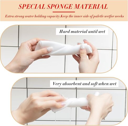 جيتيك باليت مبللة للمصغرات مع ورق باليت واسفنجات مبللة مكونة من طبقتين مع غطاء تبقى رطبة للطلاء، تحافظ على الدهانات رطبة ومنعشة، 107 قطعة in Kuwait