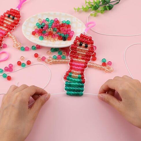 Happy makers Bead Pets، مجموعات حرفية للمبتدئين، مجموعة صنع سلسلة مفاتيح DIY مع تعليمات، حلقة مفاتيح ومشبك مفاتيح، اصنع مجموعة سلسلة مفاتيح حقيبة الظهر الخاصة بك، فن الخرز والحرف اليدوية للأطفال الفتيات من سن 8 إلى 12 عامًا in Kuwait