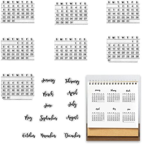 Mixed Week Month Calendar Planer Clear Stamps for Card Making Decoration DIY Scrapbooking, Timetable Transparent Rubber Seal Stamps for Photo Card Album Crafting Supplies. in Saudi Arabia
