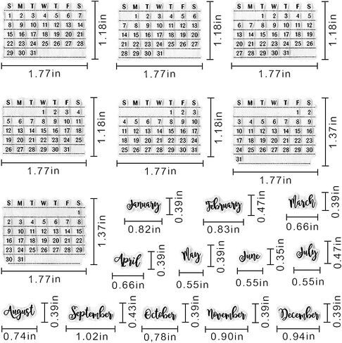 Mixed Week Month Calendar Planer Clear Stamps for Card Making Decoration DIY Scrapbooking, Timetable Transparent Rubber Seal Stamps for Photo Card Album Crafting Supplies. in Saudi Arabia