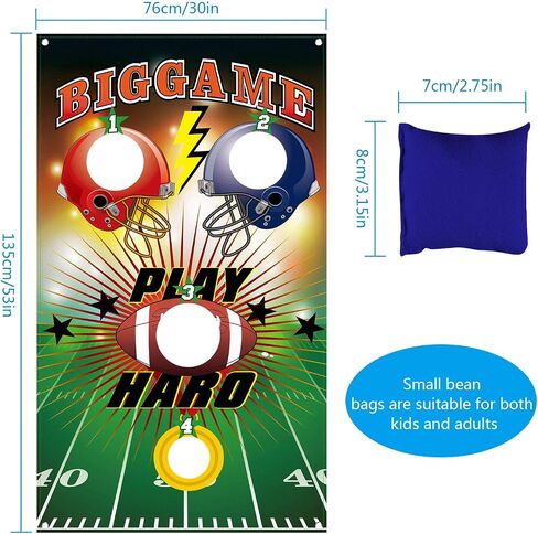 Football Toss Game with 3 Bean Bags, Indoor and Outdoor Football Party Game for Kids Adults Family Football Birthday Party Supplies and Football Decorations in Saudi Arabia