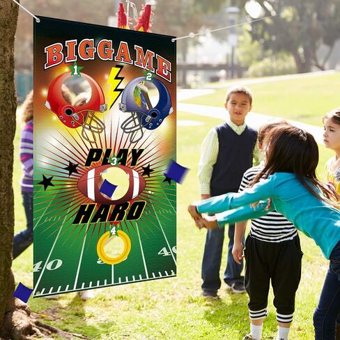 Football Toss Game with 3 Bean Bags, Indoor and Outdoor Football Party Game for Kids Adults Family Football Birthday Party Supplies and Football Decorations in Saudi Arabia