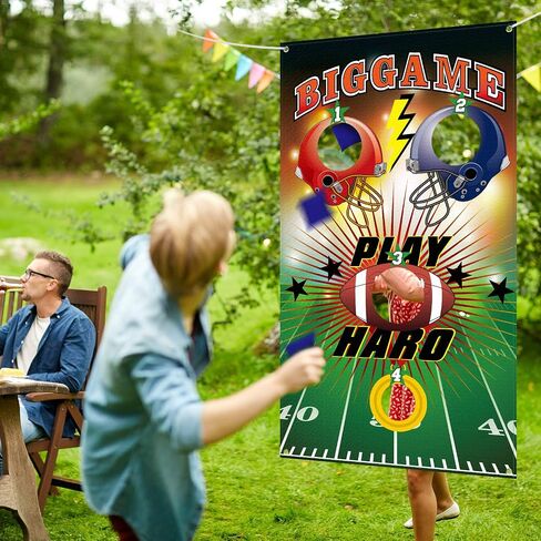 Football Toss Game with 3 Bean Bags, Indoor and Outdoor Football Party Game for Kids Adults Family Football Birthday Party Supplies and Football Decorations in Saudi Arabia
