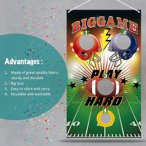 Football Toss Game with 3 Bean Bags, Indoor and Outdoor Football Party Game for Kids Adults Family Football Birthday Party Supplies and Football Decorations in Saudi Arabia