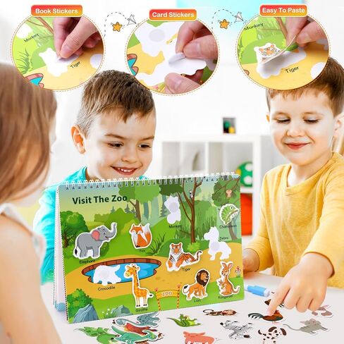 كتاب مونتيسوري المزدحم للأطفال الصغار 3-5، أنشطة التعلم في مرحلة ما قبل المدرسة، 32 موضوعًا كتابًا مشغولًا، مصنف أنشطة الموثق ألعاب تعليمية للأطفال الصغار، كتاب تلوين للتعلم والتتبع للأطفال من سن 3 سنوات فما فوق in Kuwait