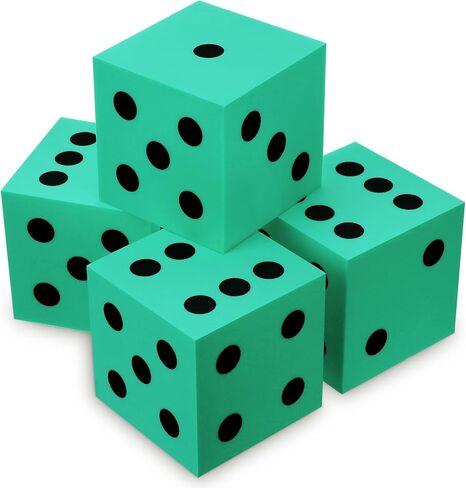 Shappy 4 Pcs 3.5 Inch Large Foam Dice Big Jumbo Dice Numbered, White in Kuwait
