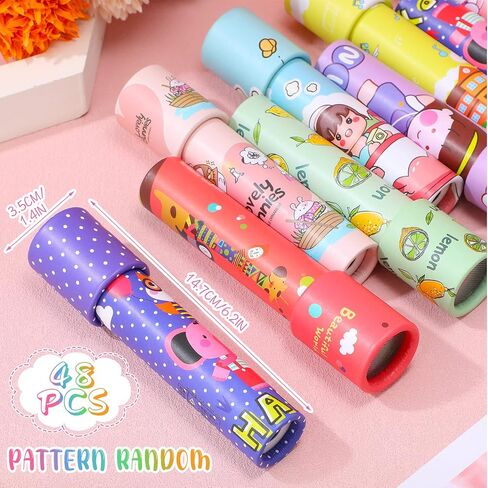 48 Pcs Kaleidoscopes, Vintage Classic Kaleidoscope Toys Educational Party Favors for Stock Stuffers Bag Fillers for Boys and Girls Birthday and School Carnival Prizes, Random Patterns (Cute Style) in Kuwait