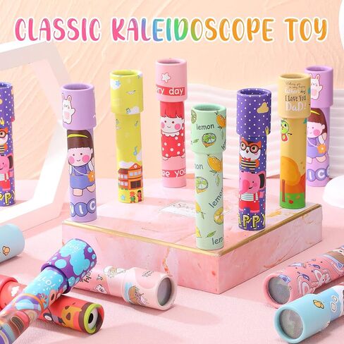 48 Pcs Kaleidoscopes, Vintage Classic Kaleidoscope Toys Educational Party Favors for Stock Stuffers Bag Fillers for Boys and Girls Birthday and School Carnival Prizes, Random Patterns (Cute Style) in Kuwait