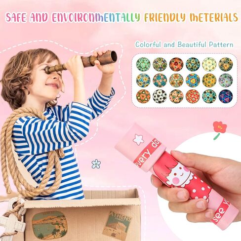 48 Pcs Kaleidoscopes, Vintage Classic Kaleidoscope Toys Educational Party Favors for Stock Stuffers Bag Fillers for Boys and Girls Birthday and School Carnival Prizes, Random Patterns (Cute Style) in Kuwait